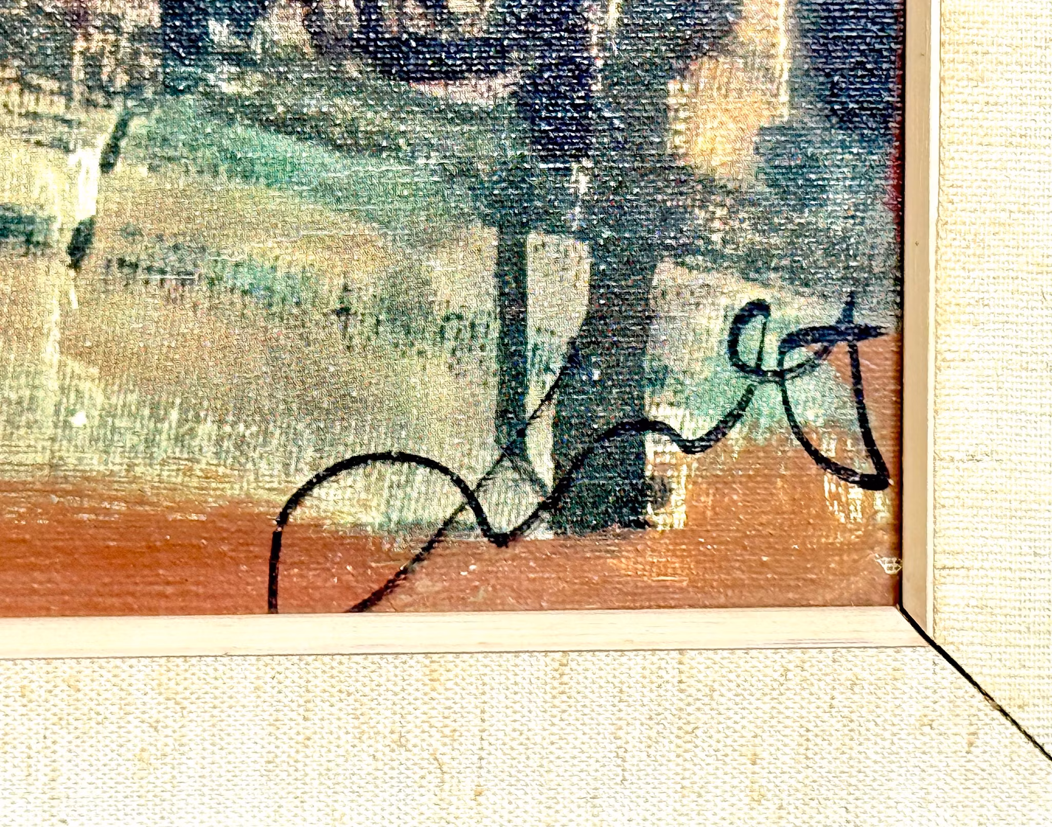 Tuntematon taiteilija, öljy kankaalle, signeerattu