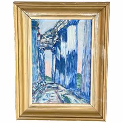 Oidentifierad konstnär, Olja på pannå