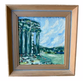 Oidentifierad konstnär, Olja på pannå