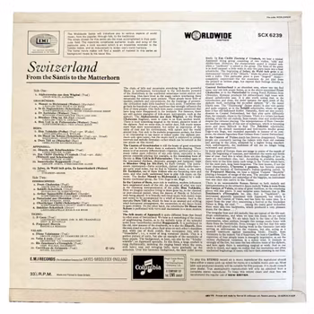 Switzerland From The Säntis To The Matterhorn, LP Vinyl