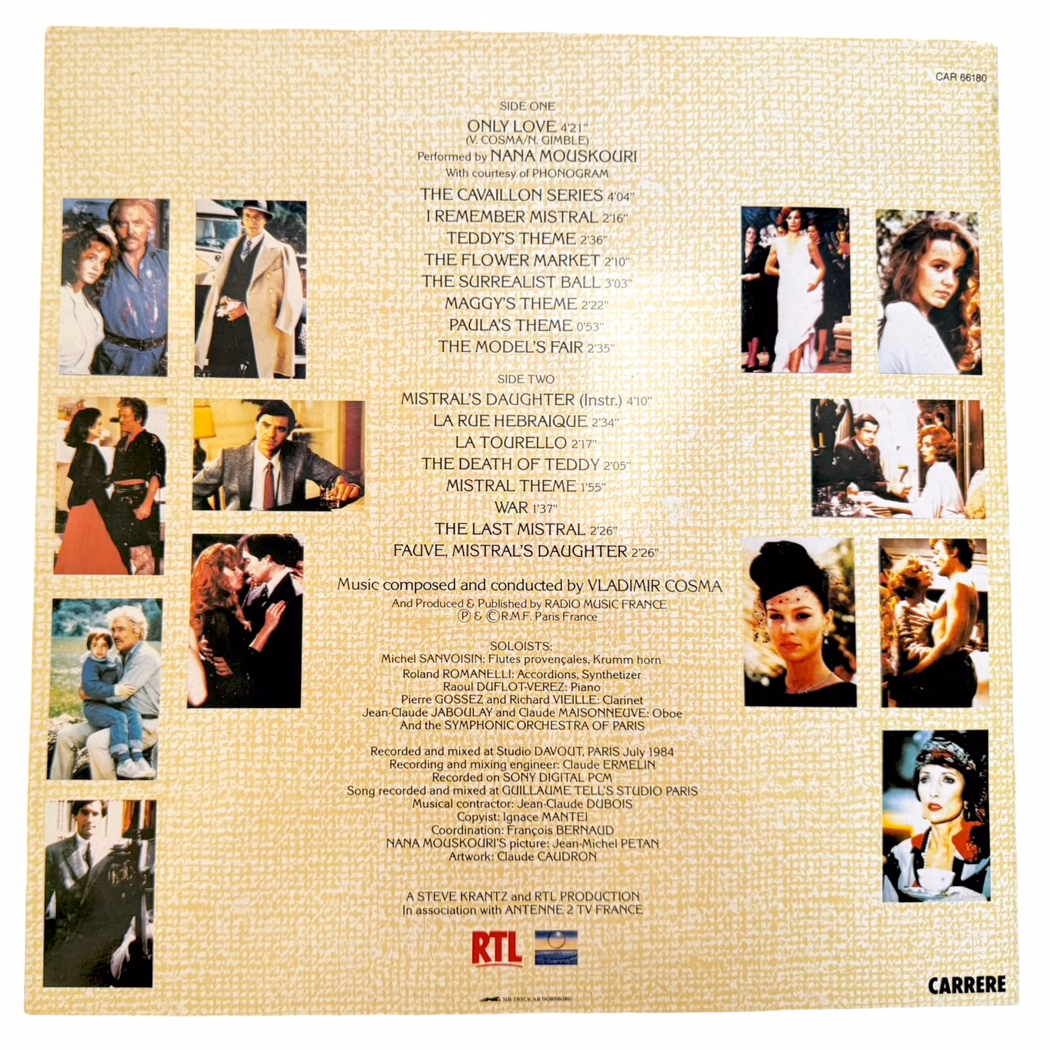 Vladimir Cosma - La figlia di Mistral - Colonna sonora originale, vinile LP