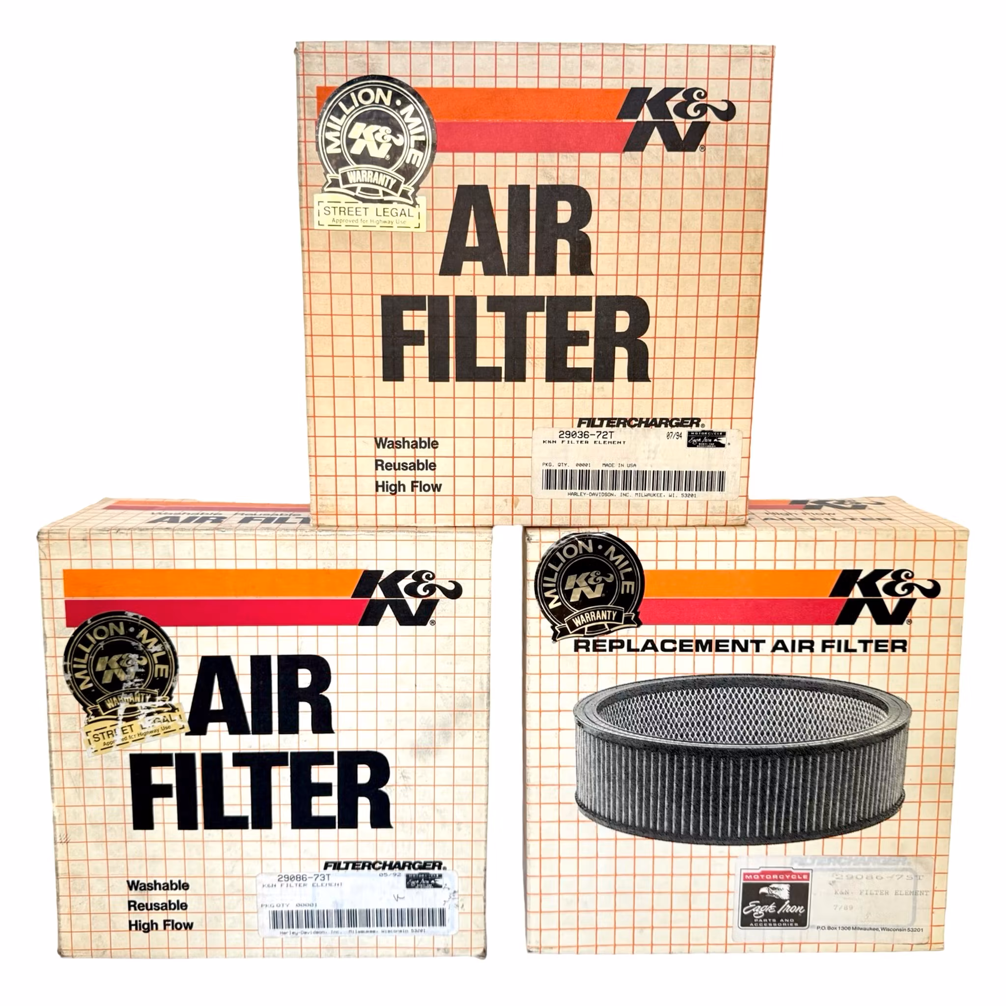 K&N Luftfilter till Harley-Davidson, 29086-72T, 73T, 74T