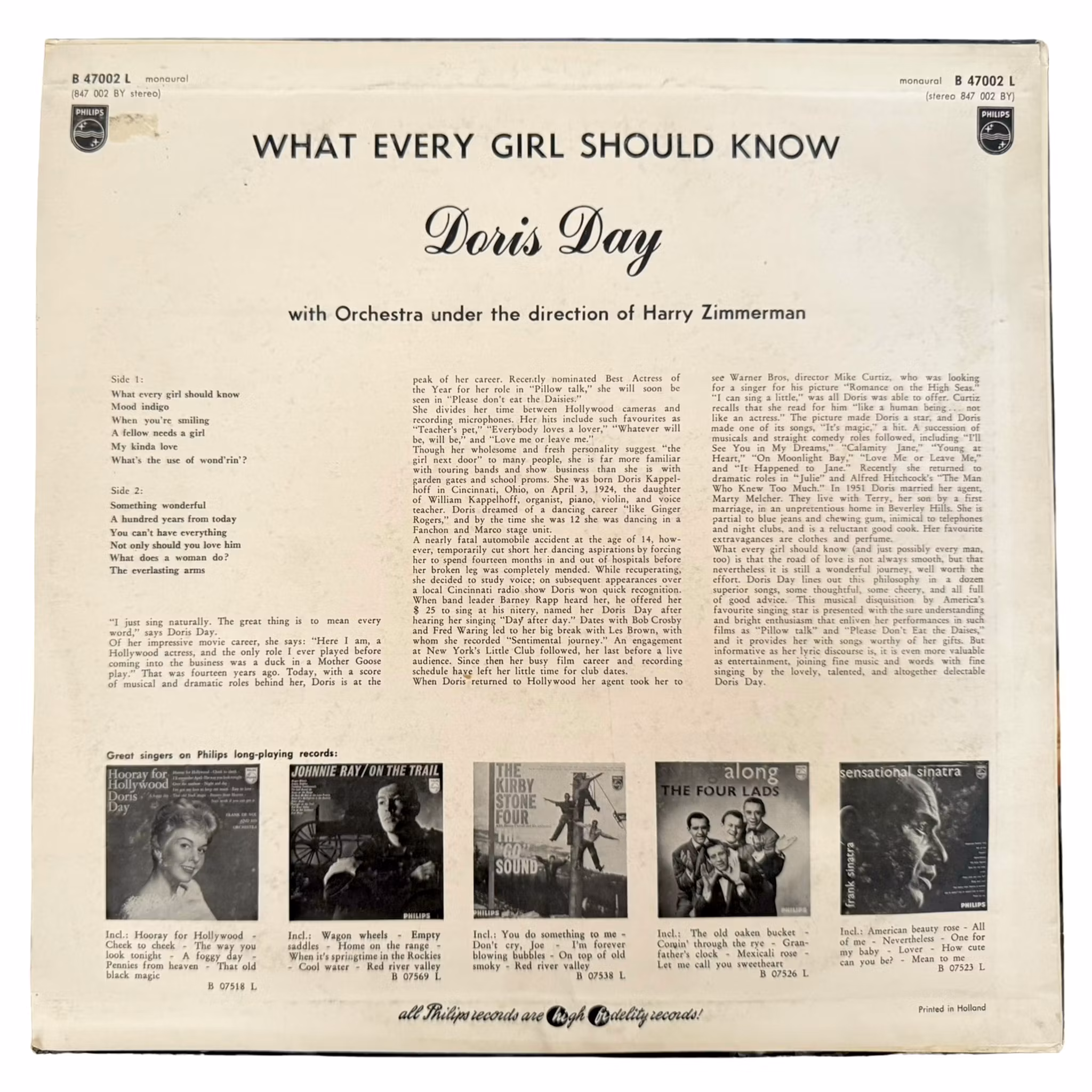 Doris Day – What Every Girl Should Know, LP Vinyl
