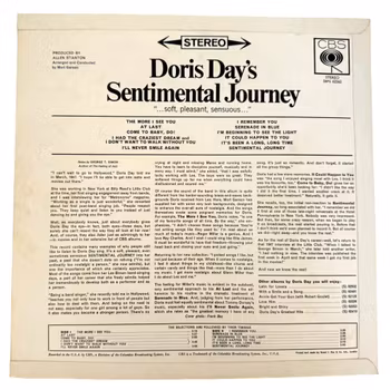 Doris Day – Doris Day's Sentimental Journey, LP Vinyl