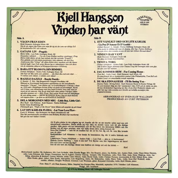 Kjell Hansson – Vinden Har Vänt, LP Vinyl