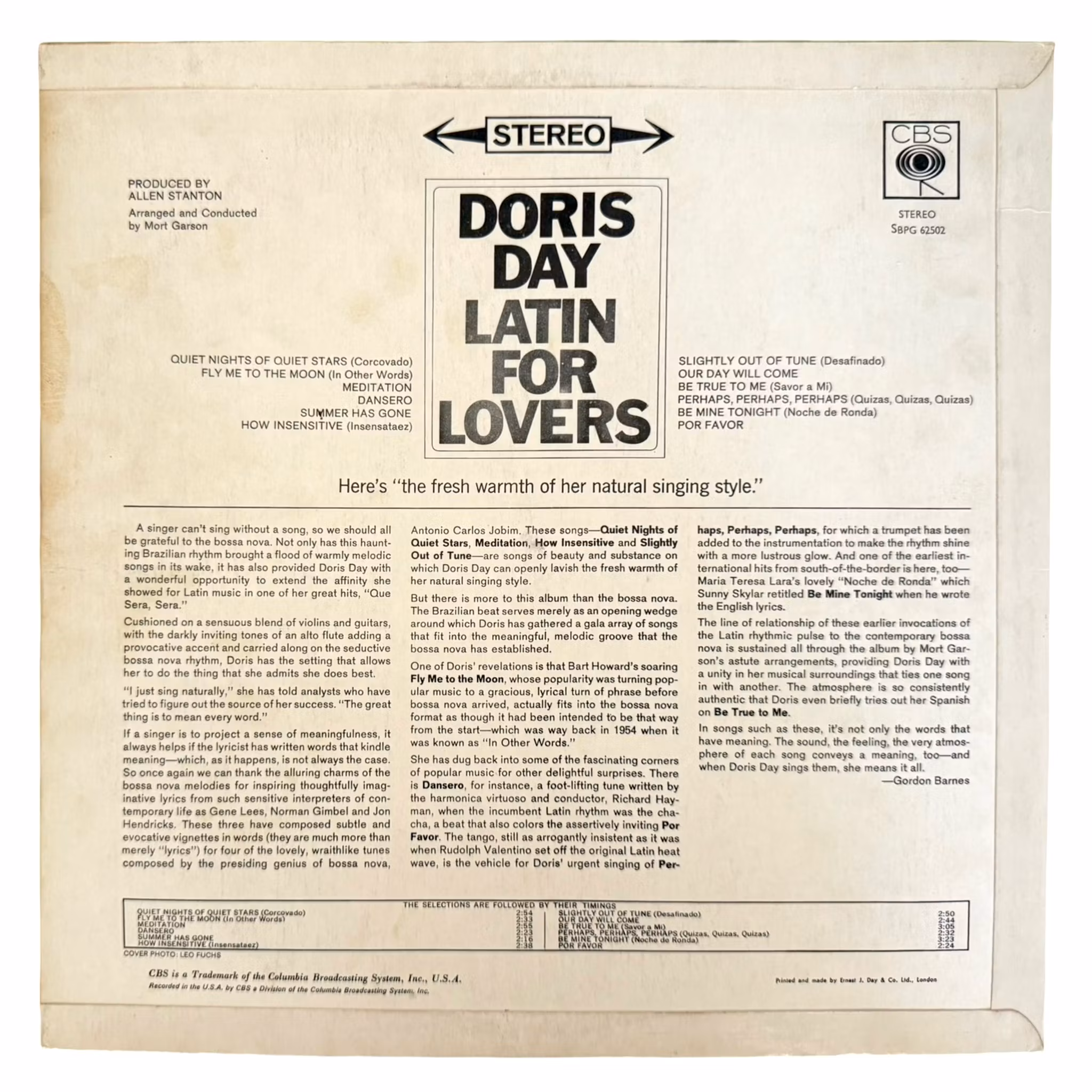 Doris Day - Latijn voor geliefden, LP Vinyl