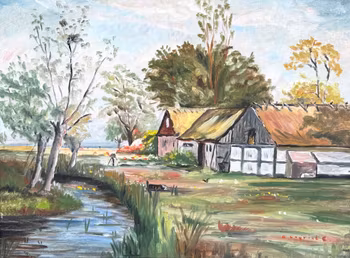 Oidentifierad konstnär, Olja på duk, Signerat