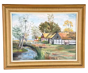 Oidentifierad konstnär, Olja på duk, Signerat