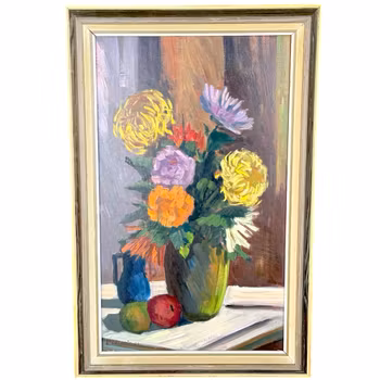 Oidentifierad konstnär, Olja på pannå, Signerat