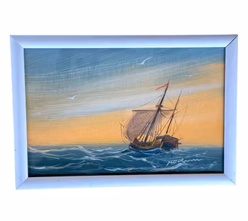 Oidentifierad konstnär, Marinmotiv, Signerat