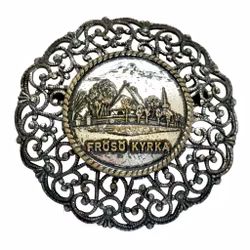 Vintage filigrane Brosche „Frösö Kirche“