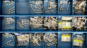 Plåt Sortimentlåda med glassäkringar