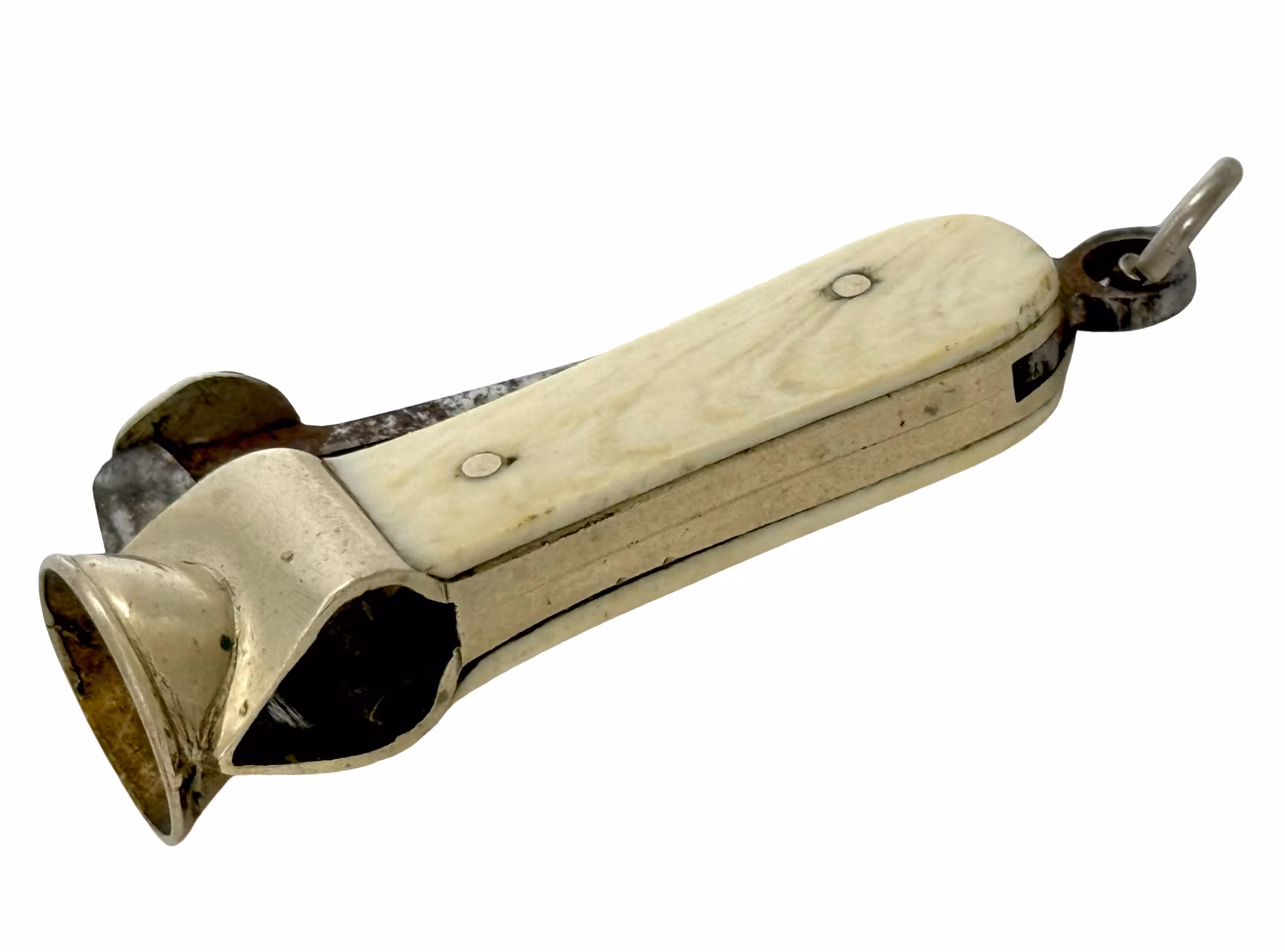 Vintage Miniatyr hänge, Cigarrsnoppare Benhandtag