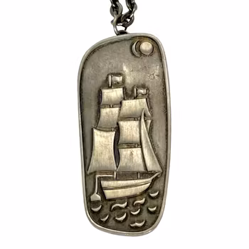 Vintage, Jorgen Jensen, Halsband med hänge i tenn, Danmark