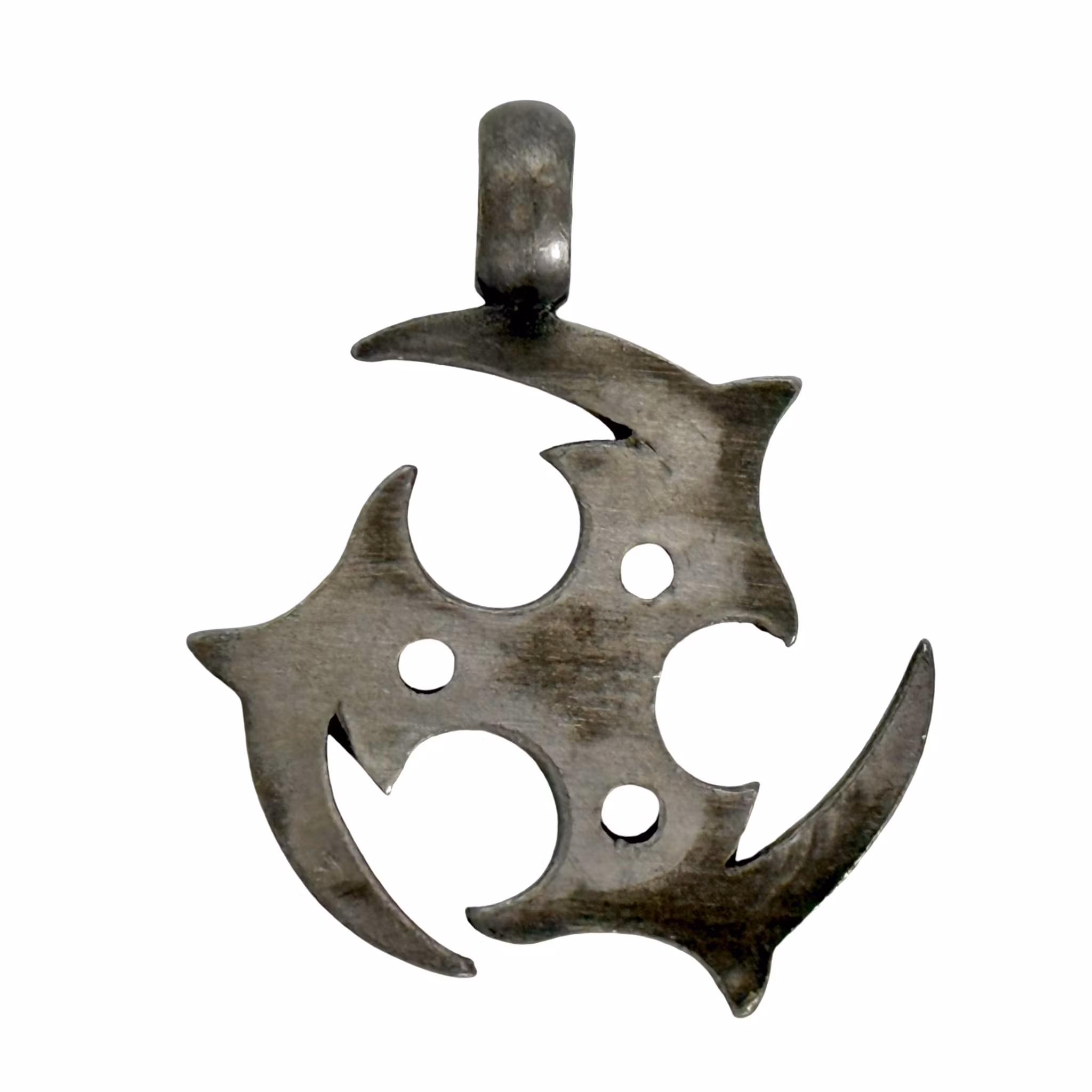 Shinto japansk treenighetssymbol stort anheng, tinn