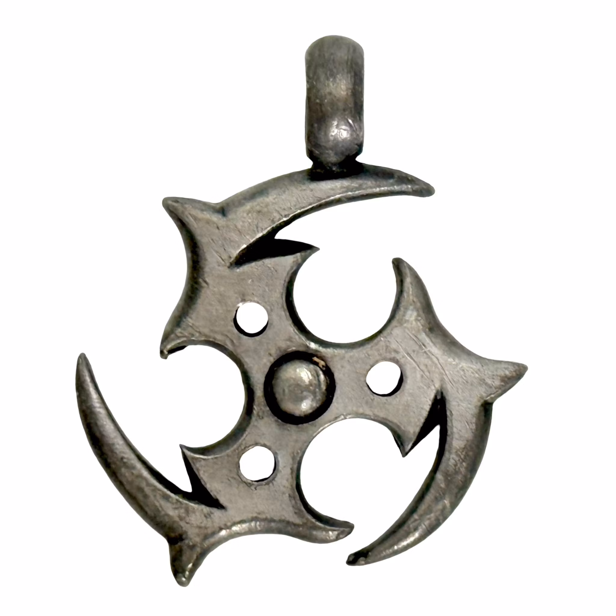 Shinto japansk treenighetssymbol stort anheng, tinn