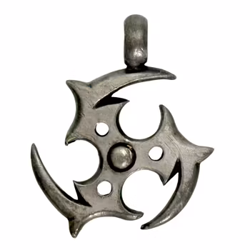 Shinto Japansk Treenighet Symbol Stort Hänge, Tenn