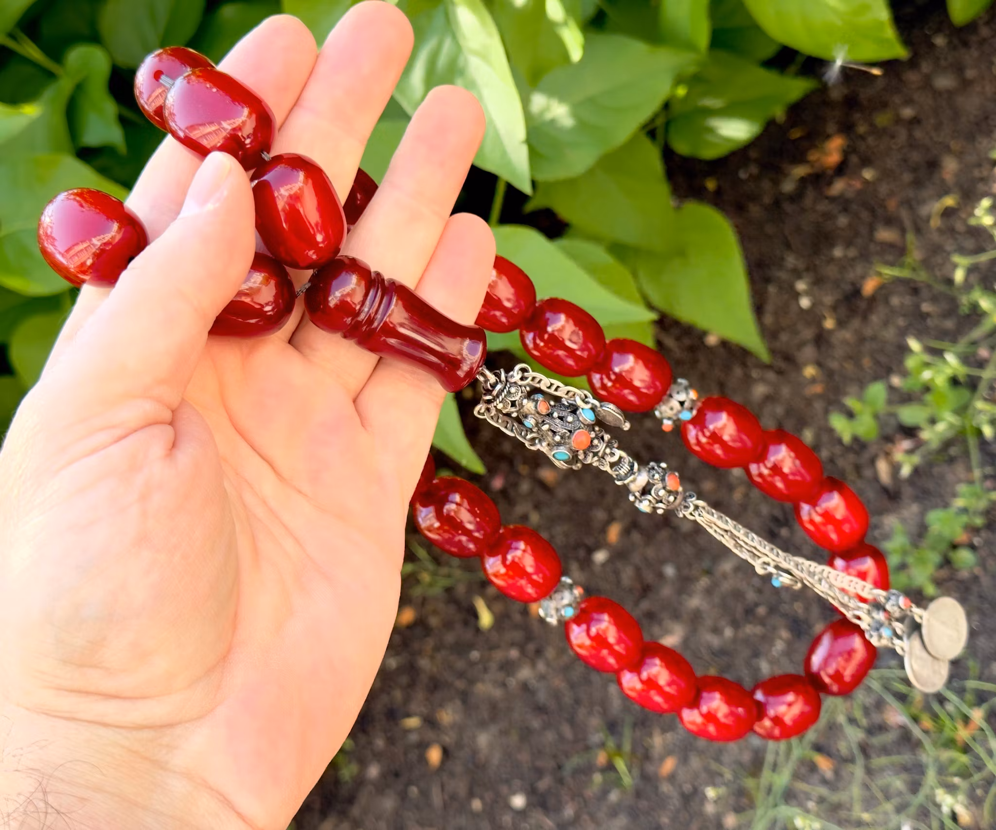 Chapelet Faturan antique, Ottoman Sikma, 27 perles, 250 g