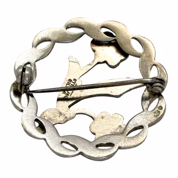 Broszka ze srebra próby 925 z dwoma kwiatami