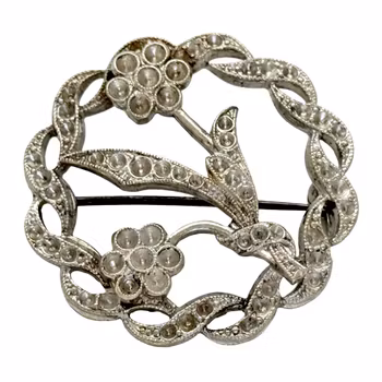 Broszka ze srebra próby 925 z dwoma kwiatami