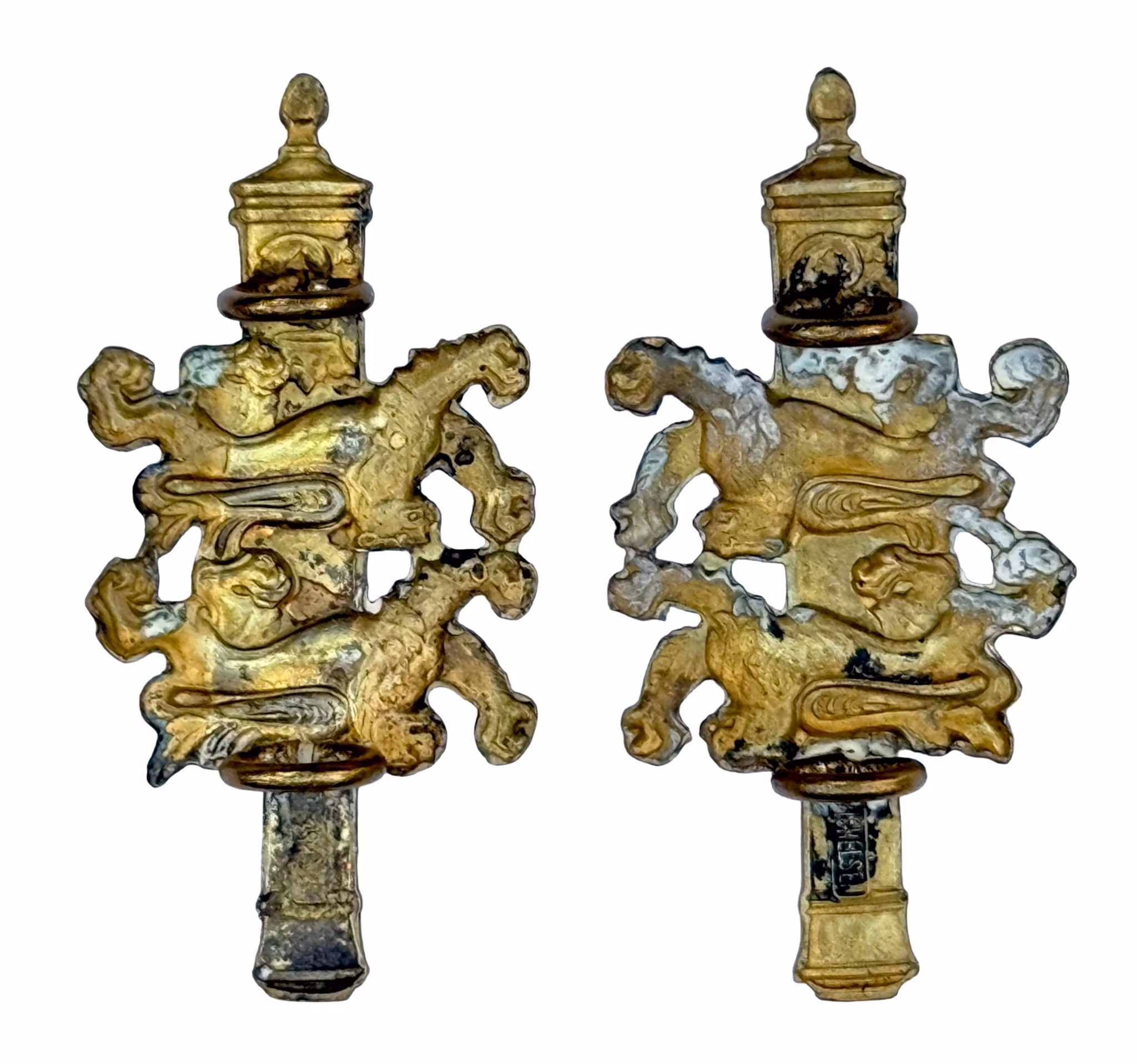 2 piezas, Dinamarca, insignias de regimiento