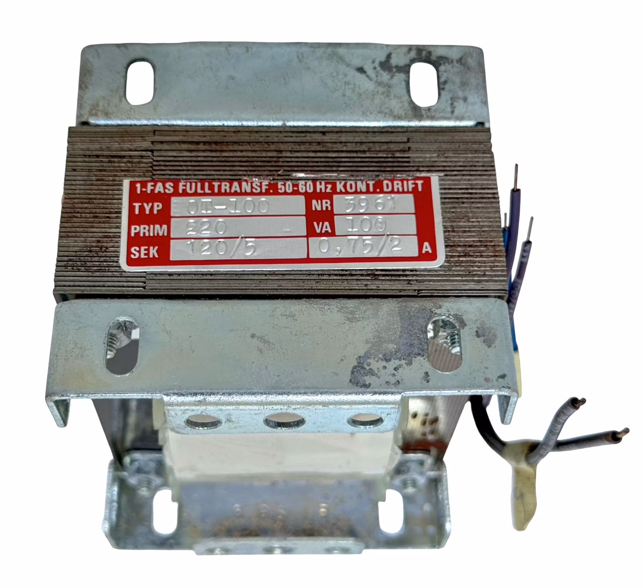 Transformador completo monofásico 50-60 Hz. Operación