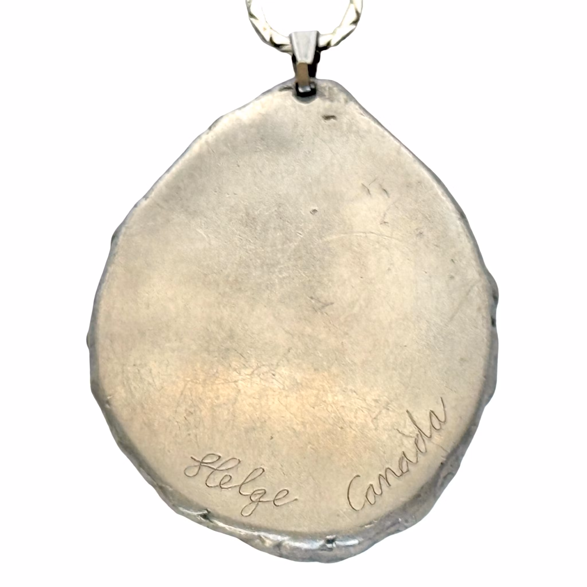 Vintage Silver Agat Hängsmycke halsband, Signerad, Kanada