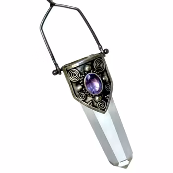 Vintage Halsband med Ametist och Bergkristall i 925 sterling silver