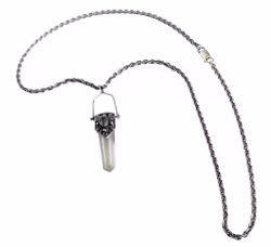 Vintage halskjede med ametyst og bergkrystall i 925 sterlingsølv