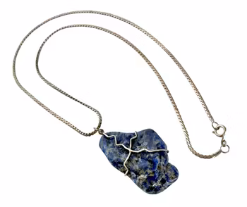 Srebrny naszyjnik vintage z lapis lazuli