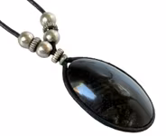 Vintage Obsidian Hängsmycken halsband