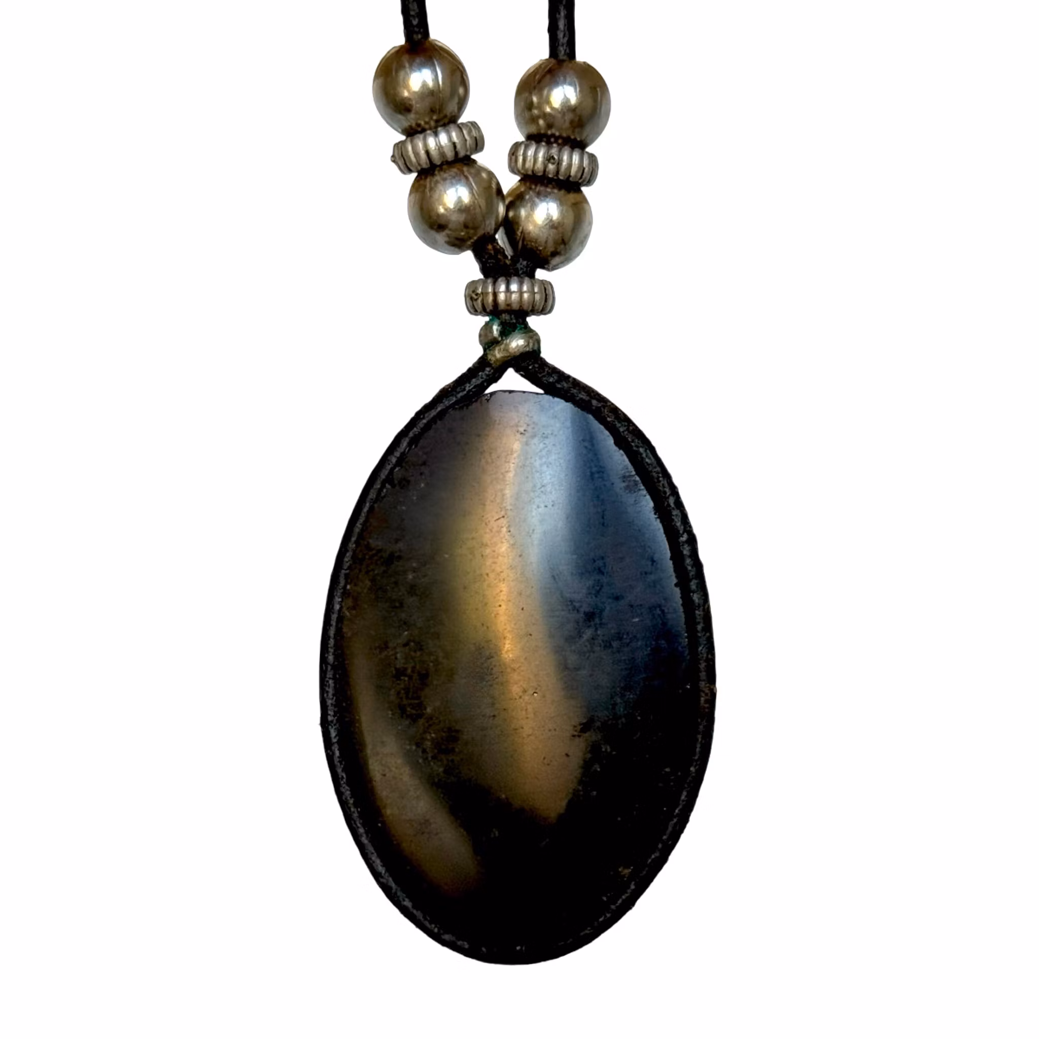 Naszyjnik z wisiorkiem z obsydianu