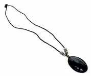 Vintage Obsidian Hängsmycken halsband