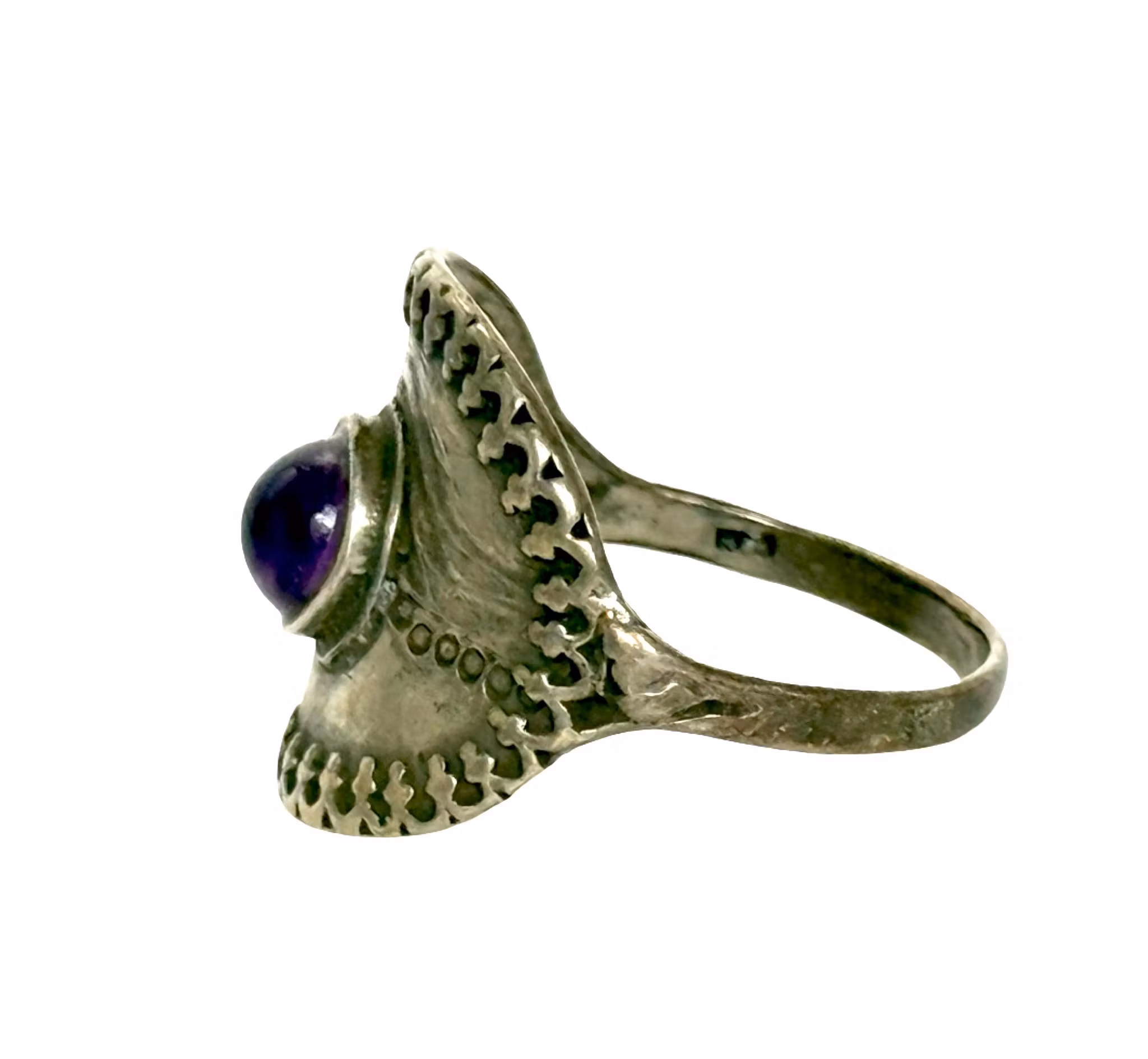 Vintage ring, HSG 925 sterlingsølv med ametyst