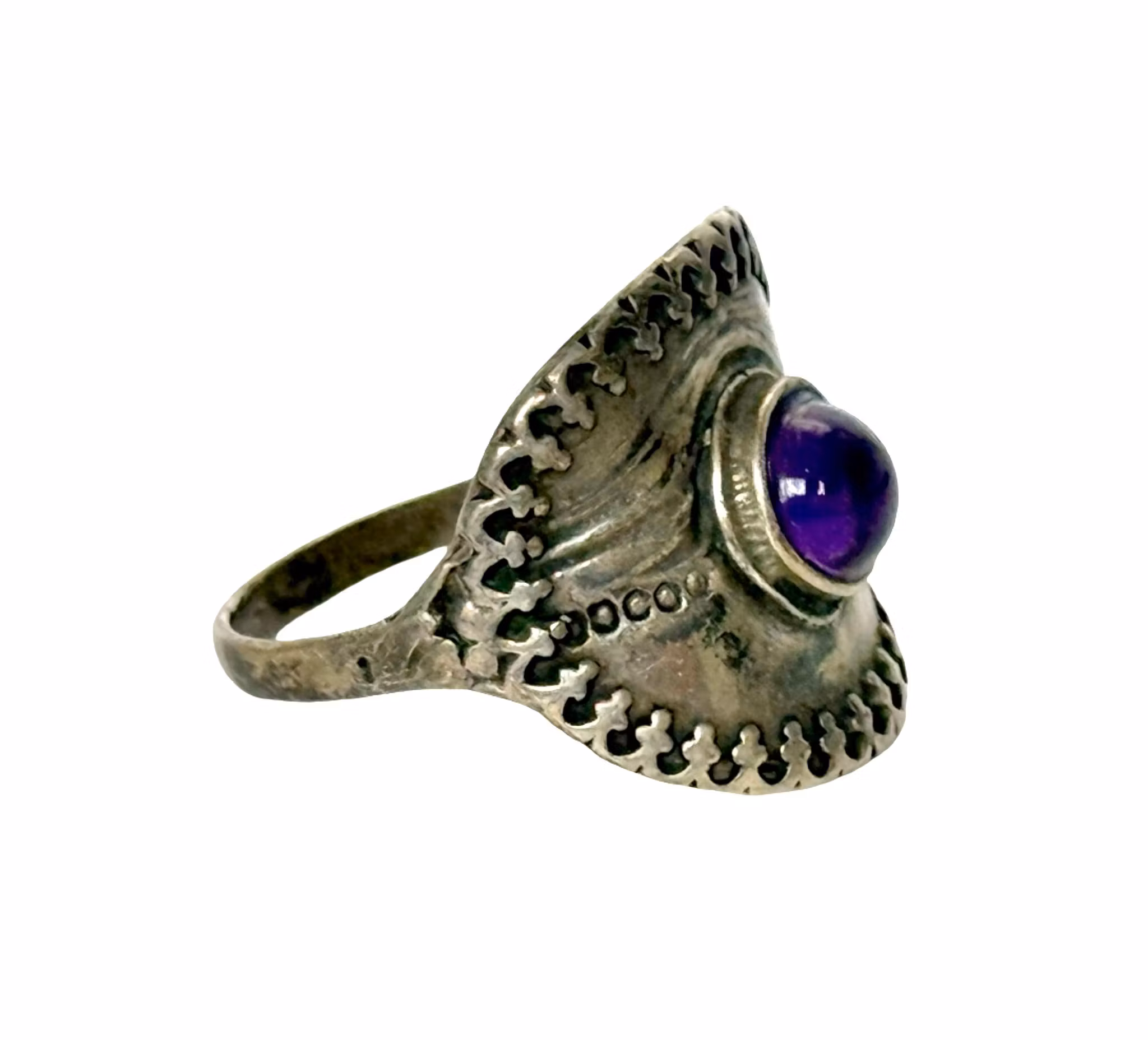 Vintage ring, HSG 925 sterlingsølv med ametyst