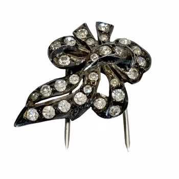 Antik silver klänningsklipp Brosch från 1920-talet