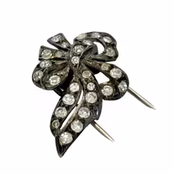 Antik silver klänningsklipp Brosch från 1920-talet