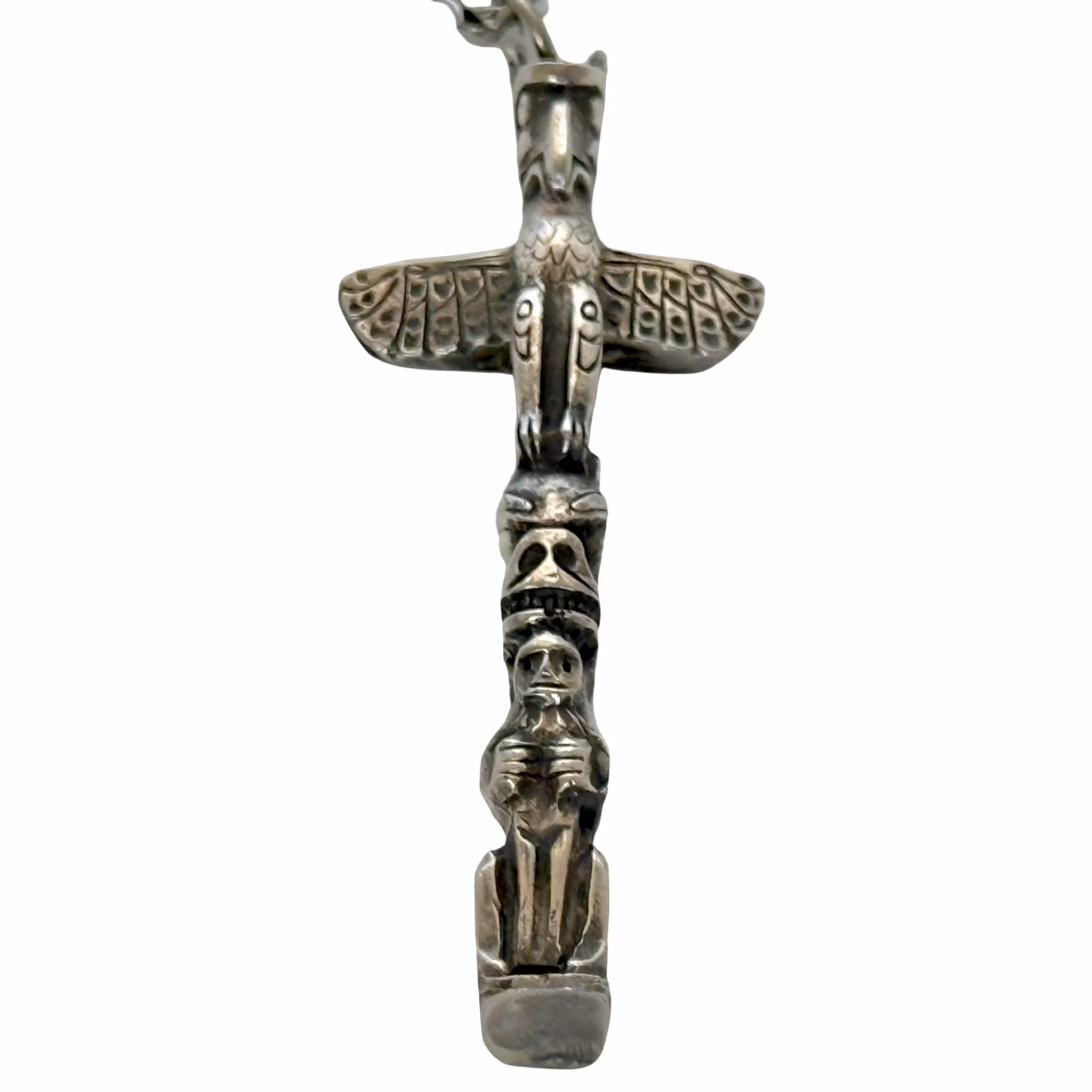 Collana Totem Pole in argento sterling, gioielli nativi americani