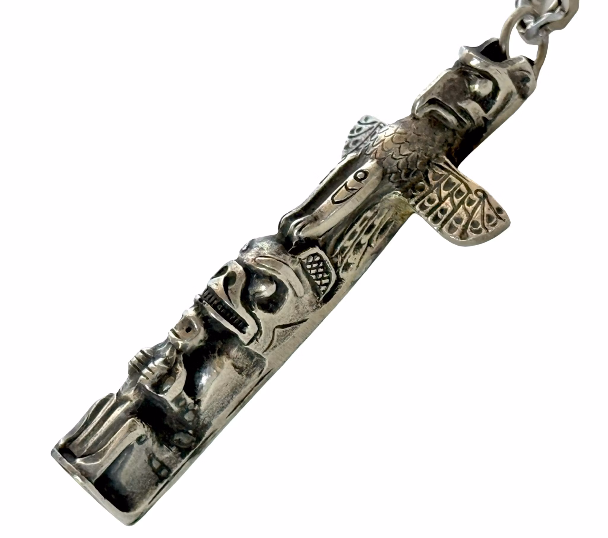 Collana Totem Pole in argento sterling, gioielli nativi americani