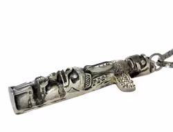 Totempåle Halsband i sterling silver smycken från amerikanska indianer