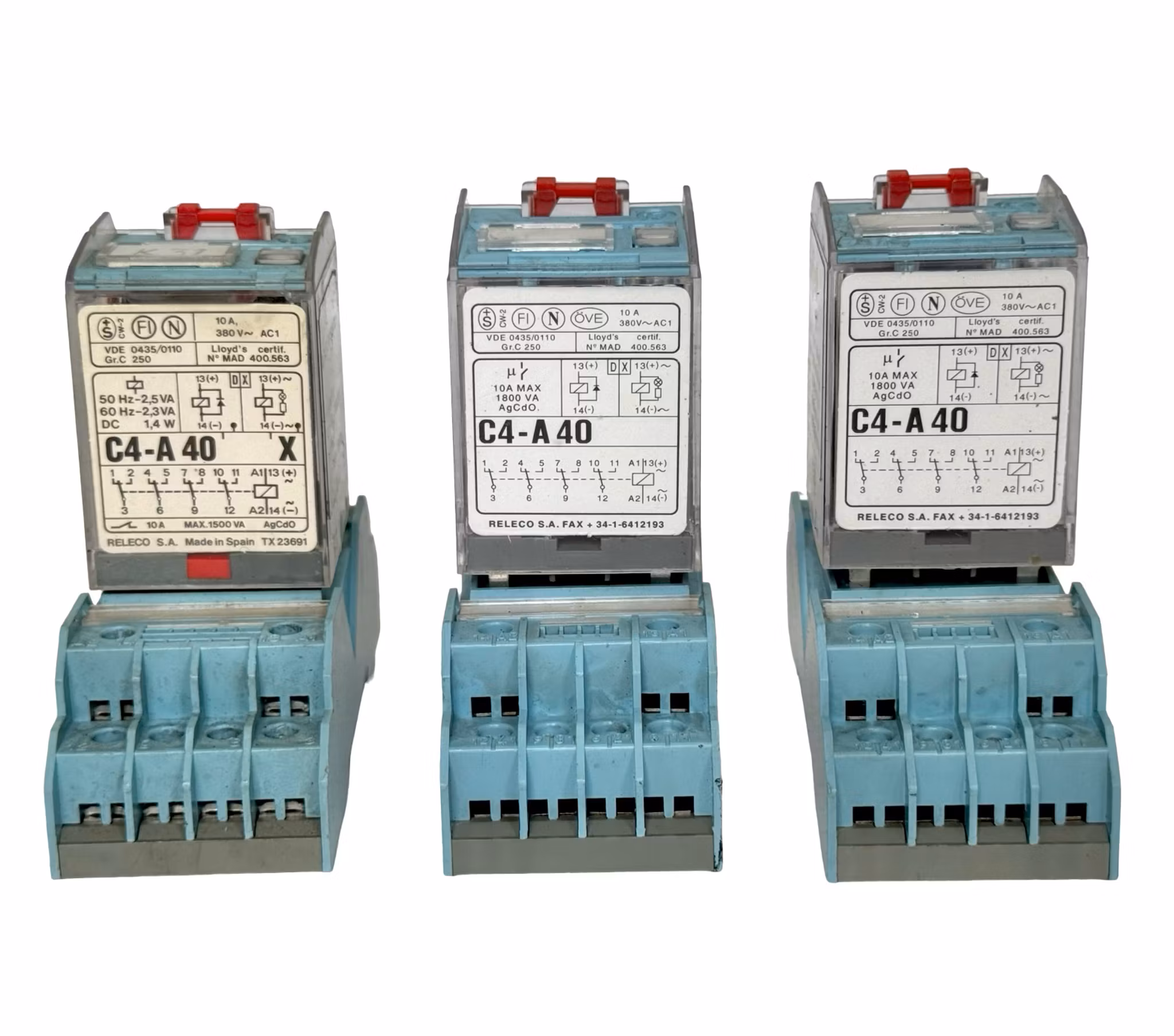 3 stk., Releco C4-A 40 AC - MR-C