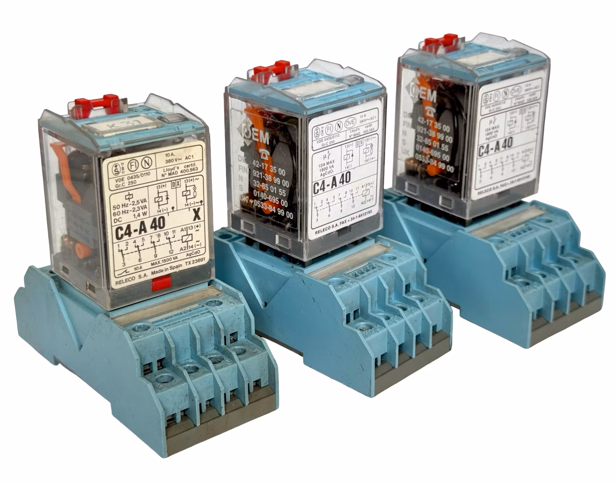 3 stk., Releco C4-A 40 AC - MR-C