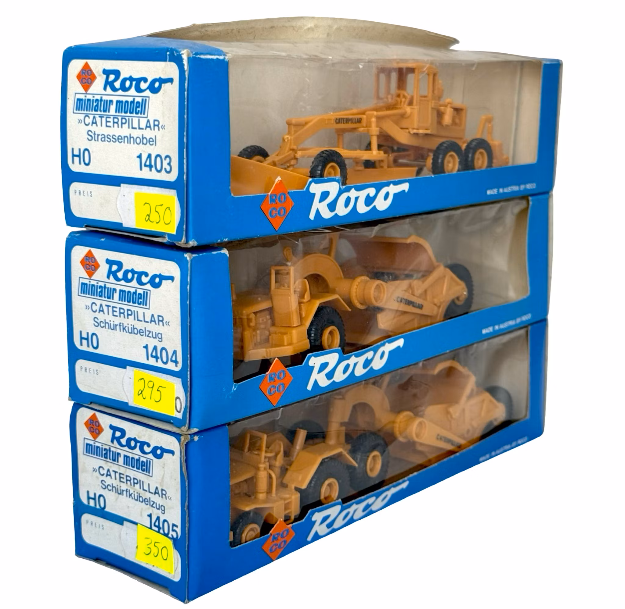 3 pezzi, Roco Caterpillar, scala HO 1:87 1403, 1404, 1405