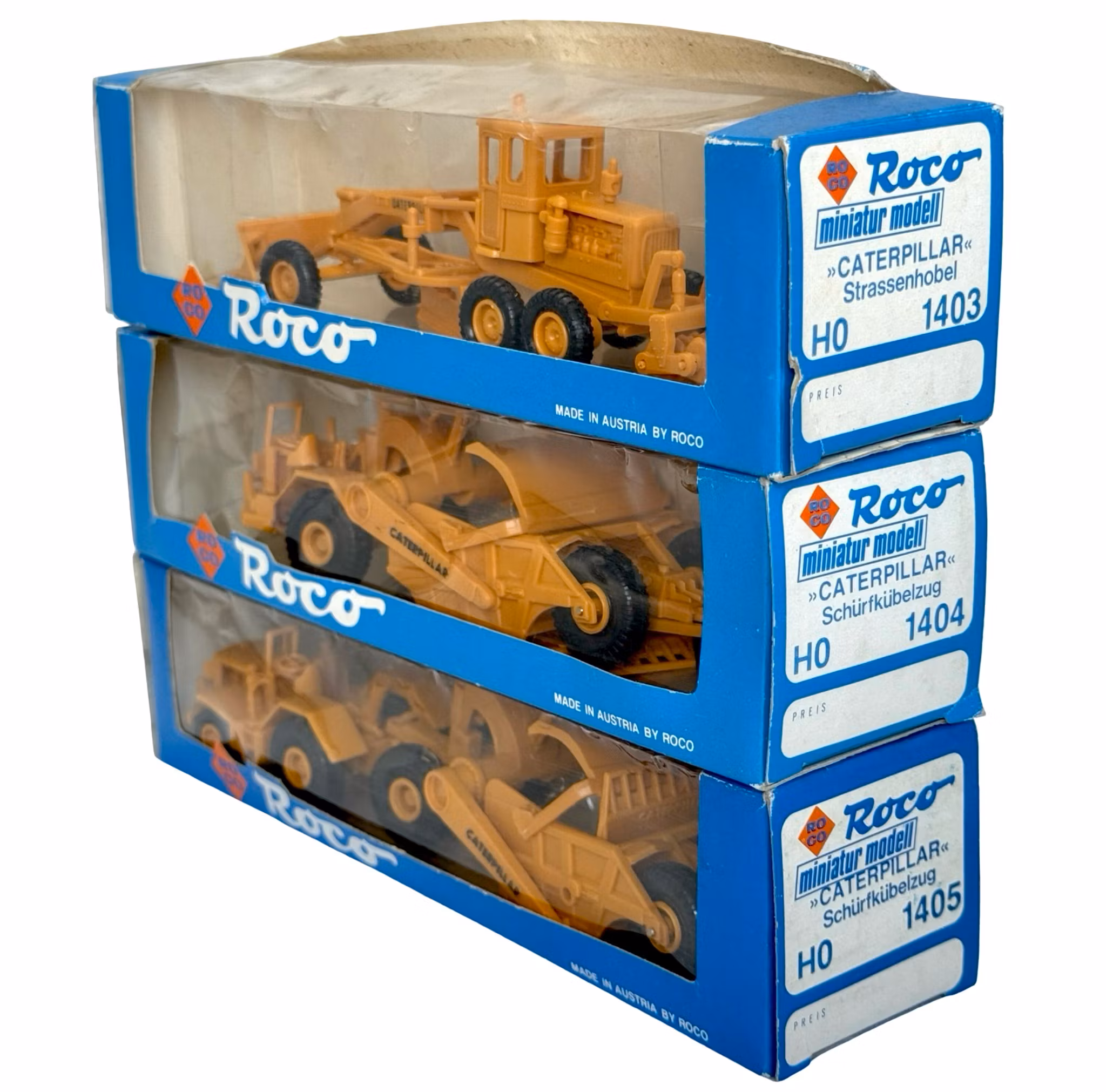 3 pezzi, Roco Caterpillar, scala HO 1:87 1403, 1404, 1405