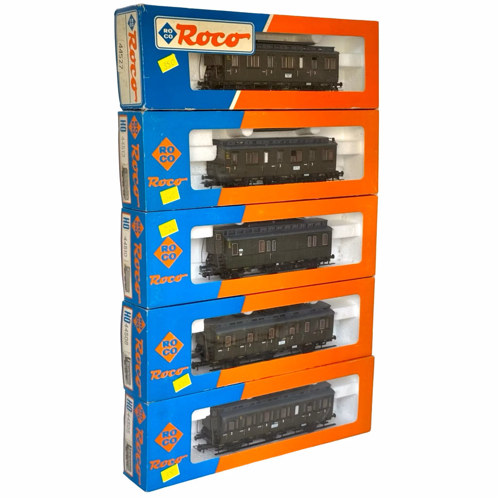 5 pezzi, Roco 44505, 44508, 44510, 44513, 44527 scala HO, Carrozze ferroviarie in miniatura