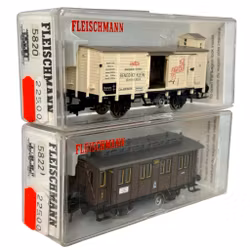 2 stuks, Fleischmann 5820, 5822 H0 schaal, Modelspoorwagons
