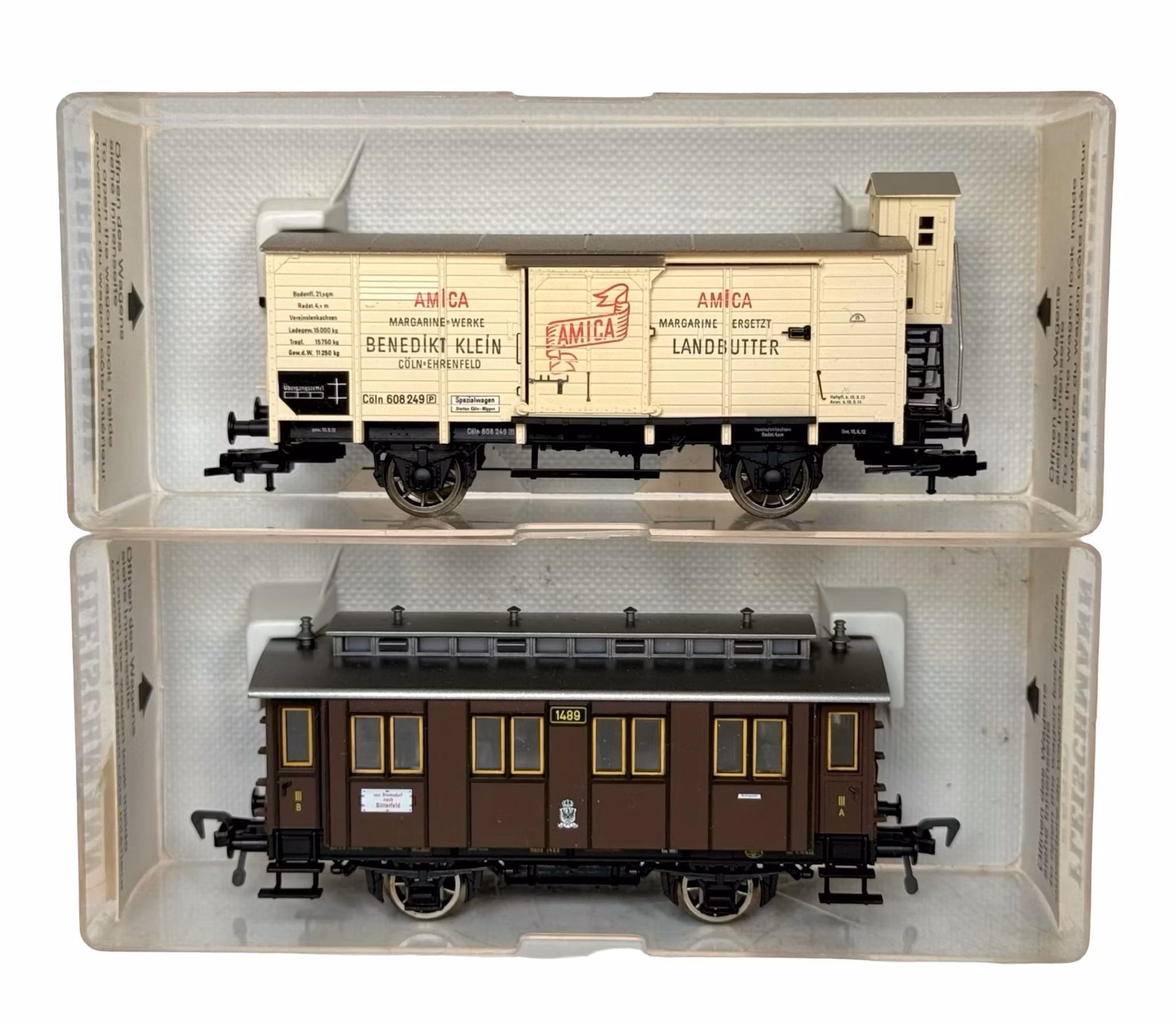 2 pièces, Fleischmann 5820, 5822 échelle H0, wagons de chemin de fer miniatures