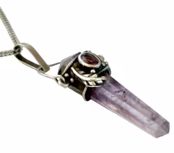 Vintage halskæde i sterlingsølv 925 med ametyst