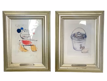 2 st, Lasse Åberg Reproduktion tavlor, inramad
