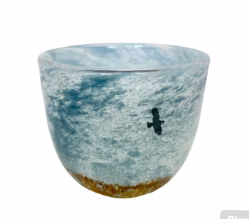 Kjell Engman, glas skål, Boda, signerad, Sverige